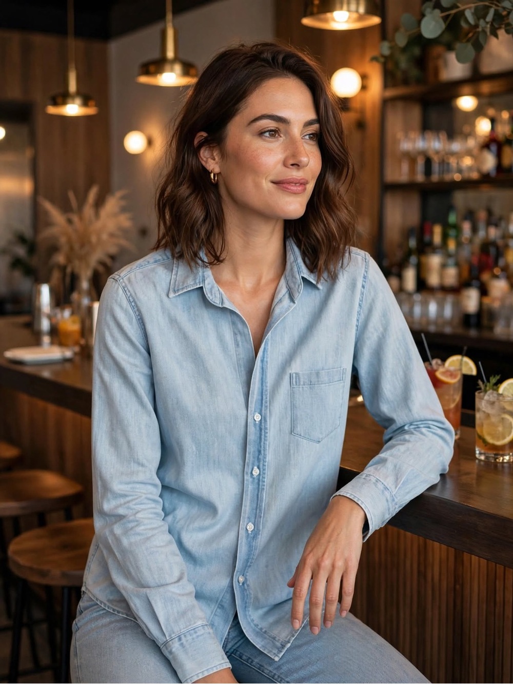 Frank & Eileen Light Blue Denim Button-Front Shirt